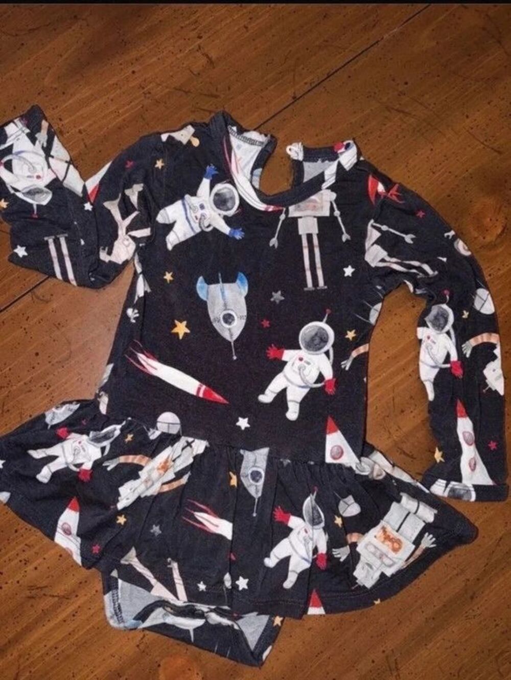 Little Bum Bums long sleeve Ruffle Dress Sz 6-12M